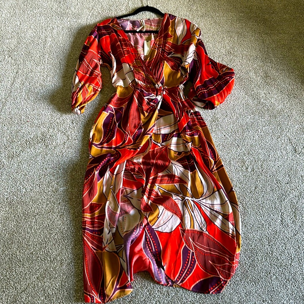 Anthropologie silk wrap dress